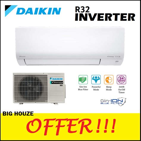 Daikin Inverter Air Conditioner Ftkf Series R32 Aircond 空调 1 0hp 1