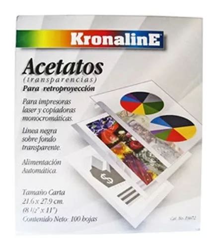 Kronaline Acetato Poliester 50 Hojas Carta Laser Color Pa670 Envío gratis