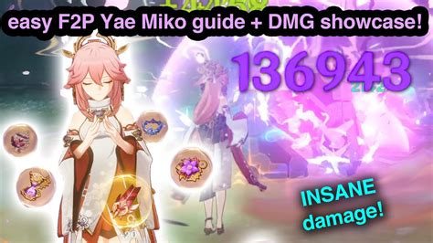 F2P Yae Miko Build Damage Showcase Genshin Impact YouTube