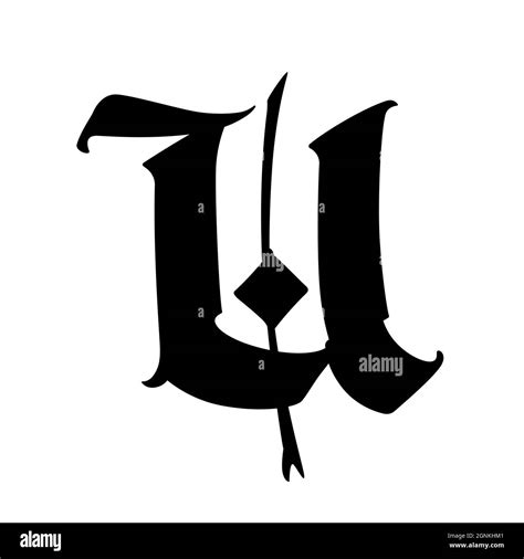 Letter U in the Gothic style. Vector. Alphabet. The symbol is isolated ...