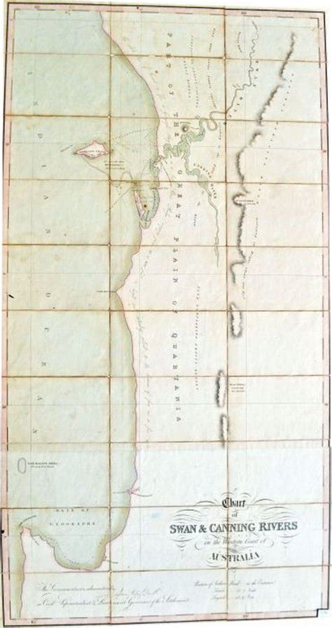 A Very Early And Rare Map Of Perth Waters Swan Rivers 1829 Maps