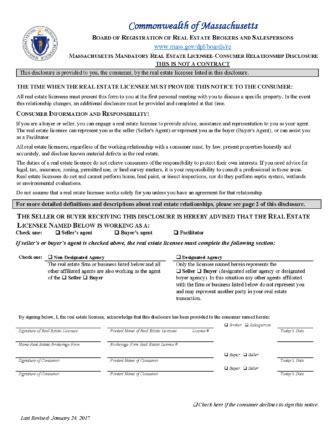 Free Massachusetts Real Estate Listing Agreement Pdf Word