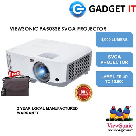 New Viewsonic Pa Se Sp Svga Business Projector Free Carry Case