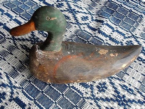 DECORATIVE Antique Duck Decoy Folk Art Painted Chippy Paint Hunting ...