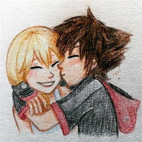 Kingdom Hearts Sora And Namine Kissing