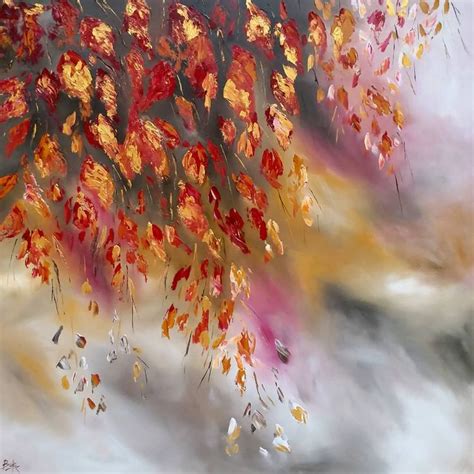 Autumn leaves - oil on canvas - 3ft x 3ft #oilpainting #landscape #gold #autumn #leaves # ...