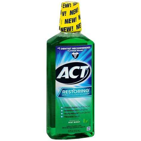 Act Restoring Anticavity Fluoride Mouthwash Mint Burst 18 Oz Medcare Wholesale Company For