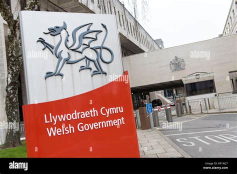 Welsh Government Offices On Cathays Park Cardiff South Wales Stock