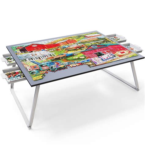 Jigsaw Puzzle Table with Drawers for 1500pcs,Puzzle Table with Legs,34 ...