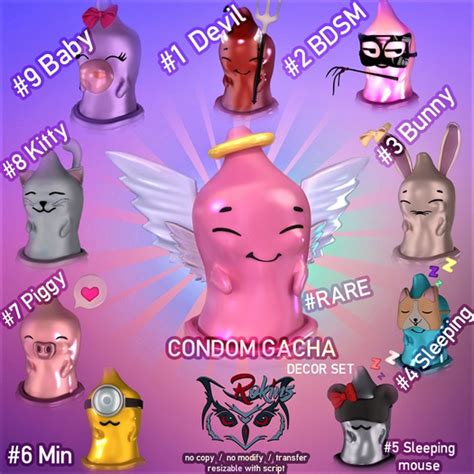 Second Life Marketplace Rokins Condom Gacha Set 2