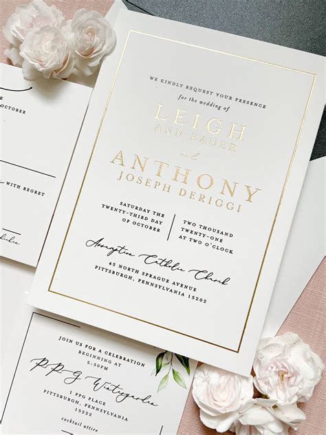 Diy gold foil wedding invitations – Artofit