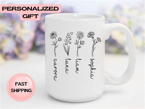 Custom Birth Month Birth Flower Mug Plant Mom Mug Mothers Day T