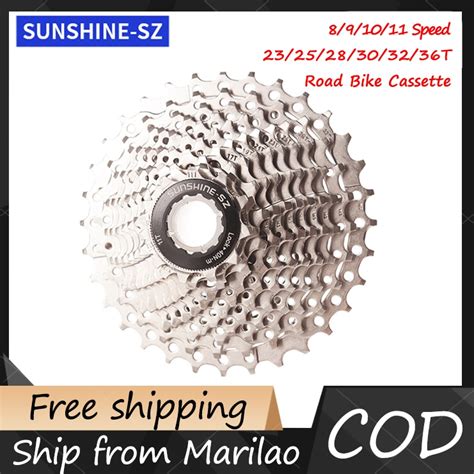 Sunshine 8 9 10 11 Speed Road Bike Cassette 11 23t 25t 28t 32t 36t Bicycle Freewheel Sprocket