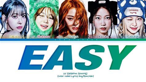 Le Sserafim 르세라핌 Easy Lyrics Color Coded Lyrics Youtube