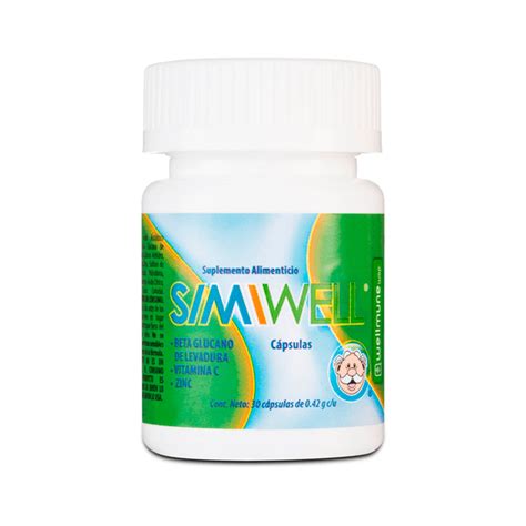 Simiwell Betaglucano De Levadura 100 Mg Vitamina C 120 Mg Zinc 7 Mg 30 Capsulas Farmacias