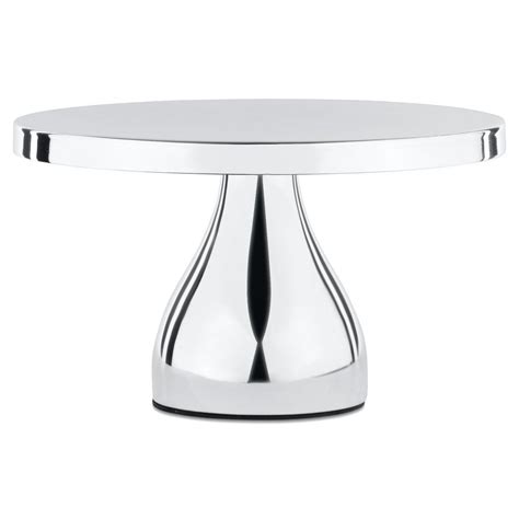 25 Cm 10 Inch Round Modern Cake Stand Silver Plated Le Gala