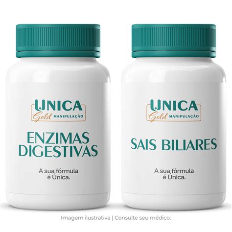 Sais Biliares E Enzimas Digestivas - Combo Enzimas Digestivas + Sais Biliares 300mg 60 Cápsulas Entéricas