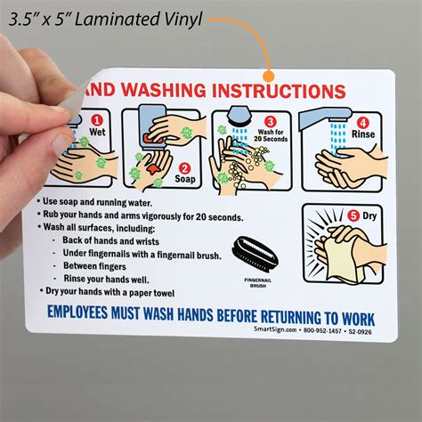 Hand Washing Instruction Wash Before Returning Sign