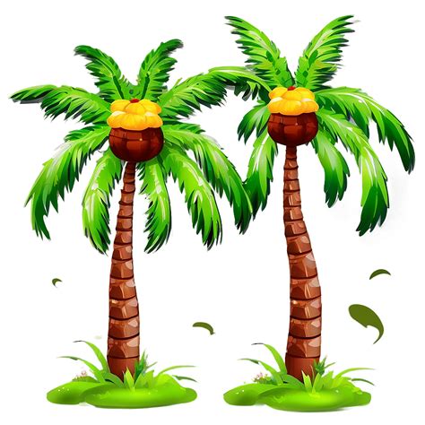 Palm Trees With Coconuts Png Rjx