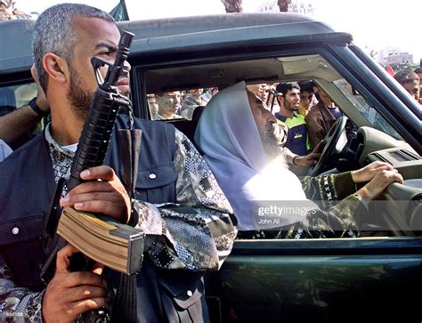 A Hamas Militant Guards The Hamas Founder Sheikh Ahmed Yassin During News Photo Getty Images