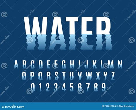 Waves Font Ripple Water Reflexes English Alphabet Wavelike Letters