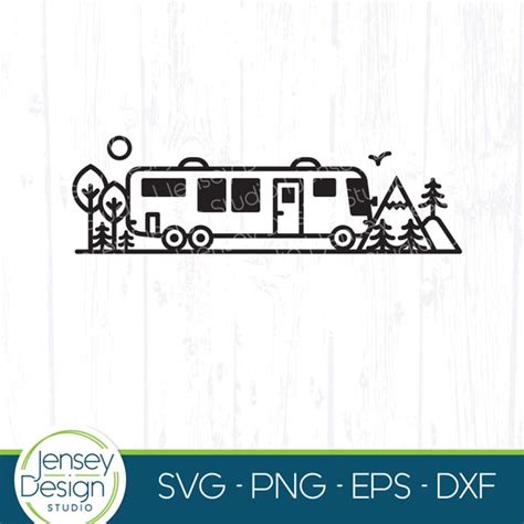 Class A Rv Motorhome Svg Motor Home Bus Camping Scene Png Etsy