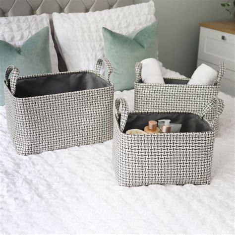 Silva Rectangular Fabric Storage Baskets JVL Homeware Solutions