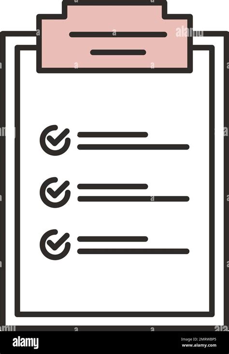 Checklist Clipboard With Checkmark Flat Vector Icon Successful Exam