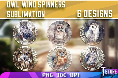 Owl Wind Spinners Sublimation Png Graphic By The T Store Design