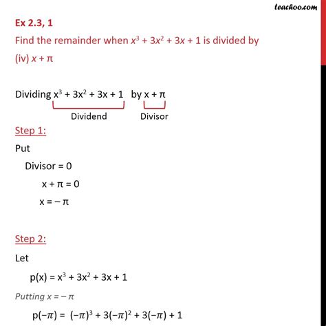 Ex Find The Remainder When X X X Is Divided By