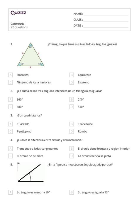 Ngulos Inscritos Hojas De Trabajo En Quizizz Gratis E Imprimible