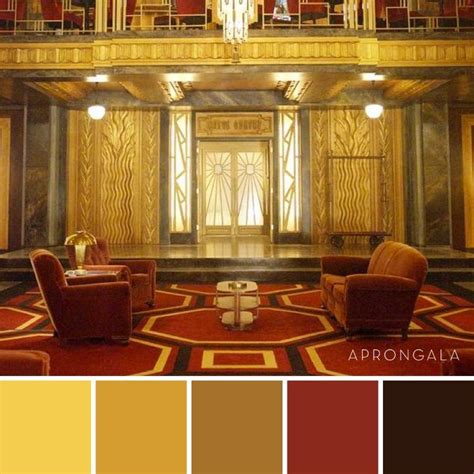 Art Deco Gold Red Color Palette AHS Hotel