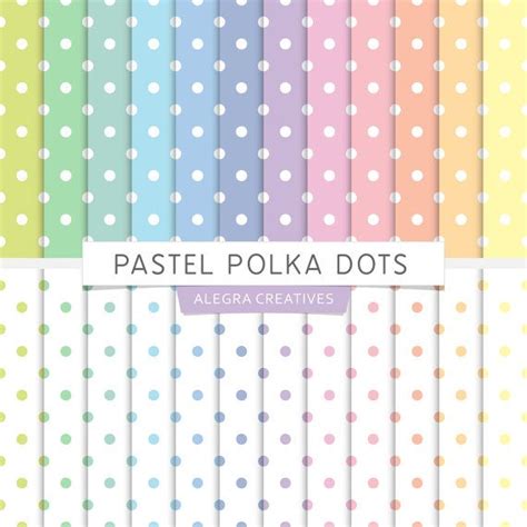 Pastel Polka Dots Digital Paper Soft Color Polkadot Pattern In Rainbow