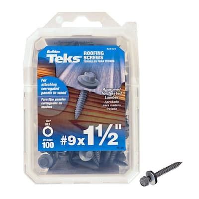 Teks X In Zinc Plated Steel Hex Washer Head Roofing Screws