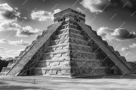 Free Photo | Monochrome view of mesoamerican pyramids for world ...