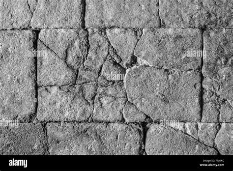 Cracked Stone Texture Antique Stone Floor Wall With Cracks Stock