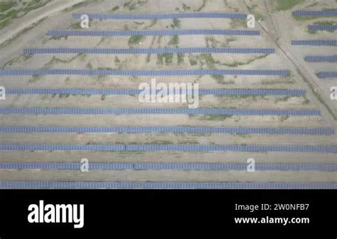 Solar Panels Aerial View Shooting From A Drone Or Quadrocopter