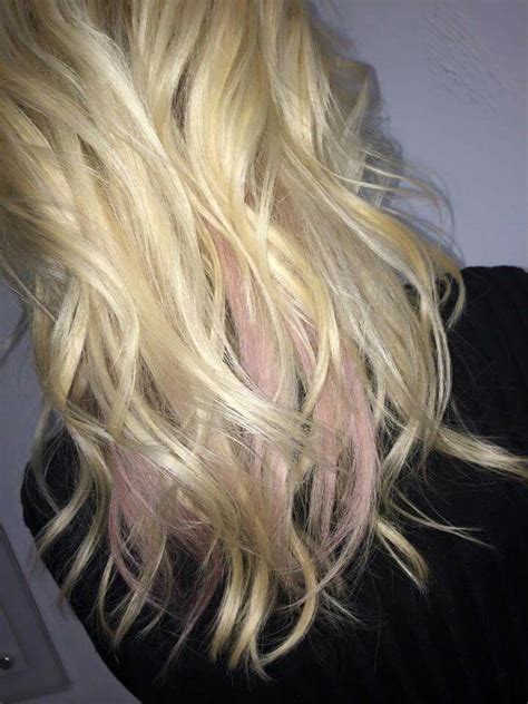 Pink Peek A Boo Highlights Pink Hair Blonde Wavy Hair Pink Blonde