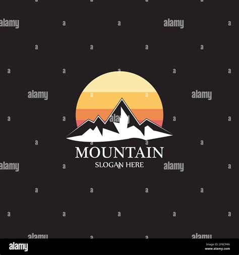 Mountain Sun Logo Design Concept Template Vector Stock Vector Image