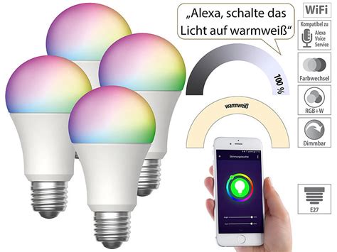 Luminea Home Control Er Set Wlan Led Lampen F R Amazon Alexa Ga E