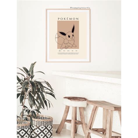 Eevee Poster Pokémon First Generation Wall Art, INSTANT DOWNLOAD ...