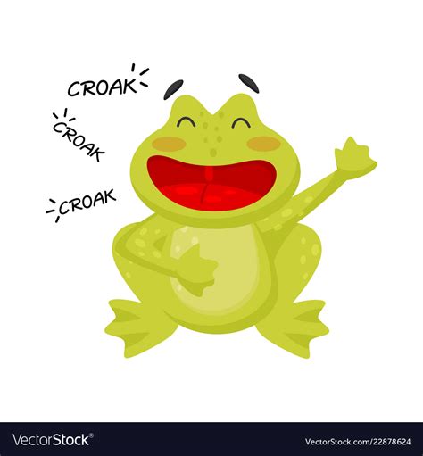 Flat icon of cheerful croaking frog funny Vector Image