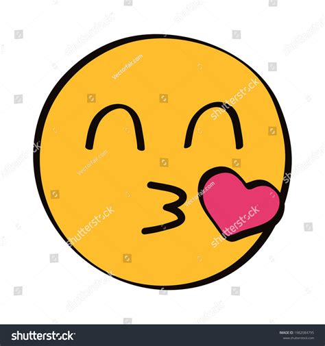 Kissing Emoji Face Comic Character Stock Vector (Royalty Free ...