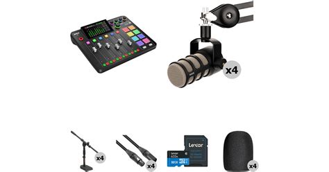 RODE RODECaster Pro II 4 Person Podcasting Kit With PodMics And