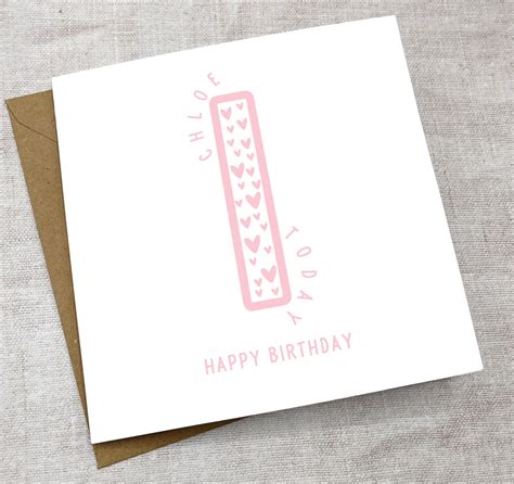 Baby Girl Birthday Card 1st Birthday Card for Girl - Etsy