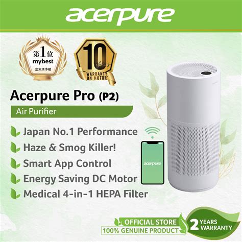 Acerpure Pro P Ap W Air Purifier White Shopee Malaysia