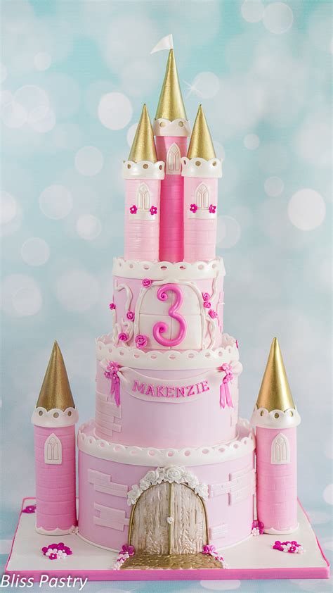 Pink And Gold Princess Castle Cake CakeCentral