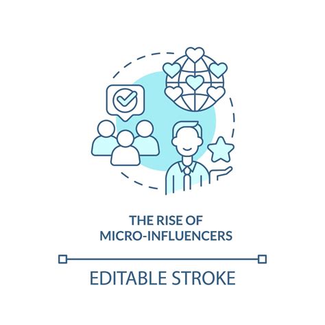 Rise Of Micro Influencers Turquoise Concept Icon Social Media Creator