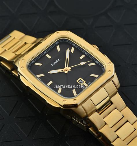 Fossil Inscription FS5932 Black Dial Gold Tone Stainless Steel Strap