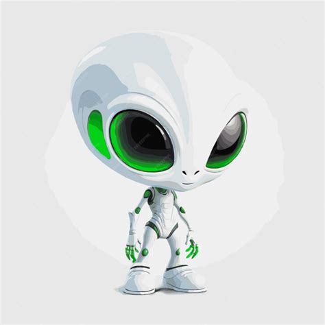 Premium Vector Space Alien Vector On White Background